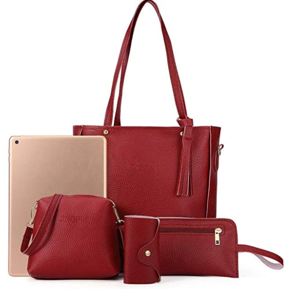 1 LEFT!! Wine Pebbled Leather Total Travel Set - Picture 7 of 8